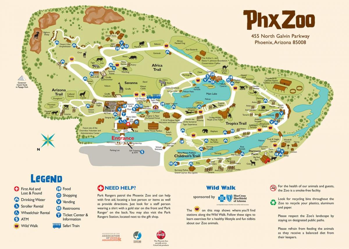 kartta Phoenix Zoo