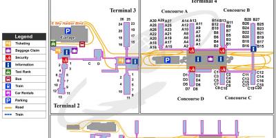 Sky harborin lentokentän terminaali kartta