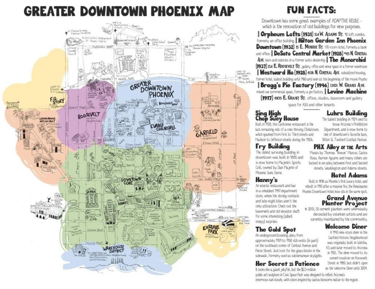 kartta downtown Phoenix