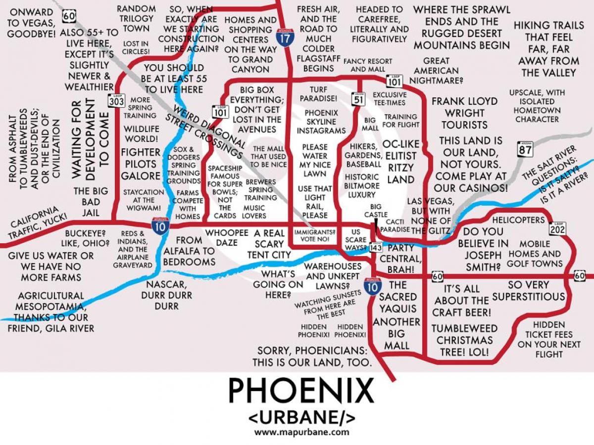 Phoenix lähiöissä kartta